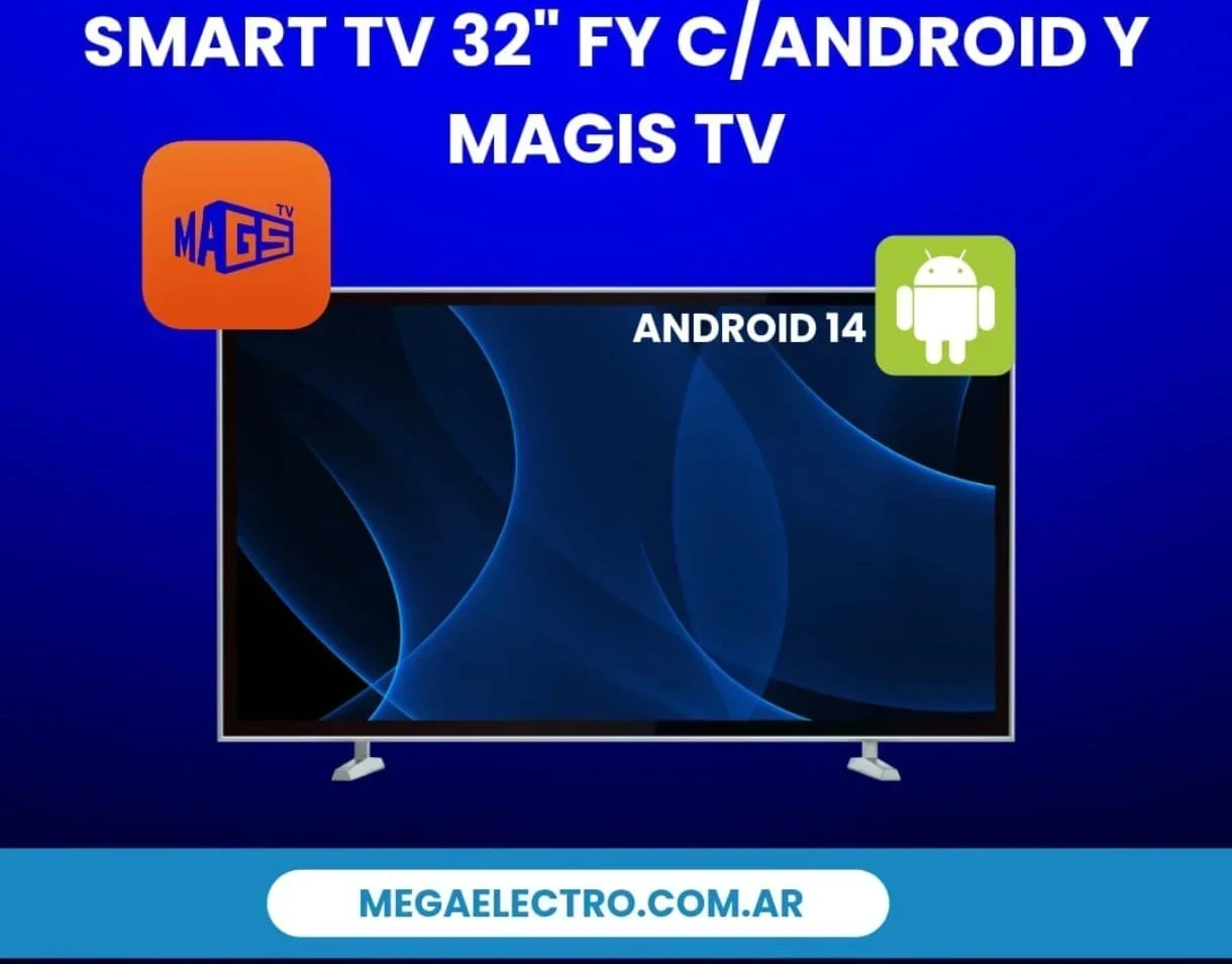 Smart TV LED Smartfy STV32 / 32" / HD / HDMI / USB / 2 Controles / Android 14 - Negro