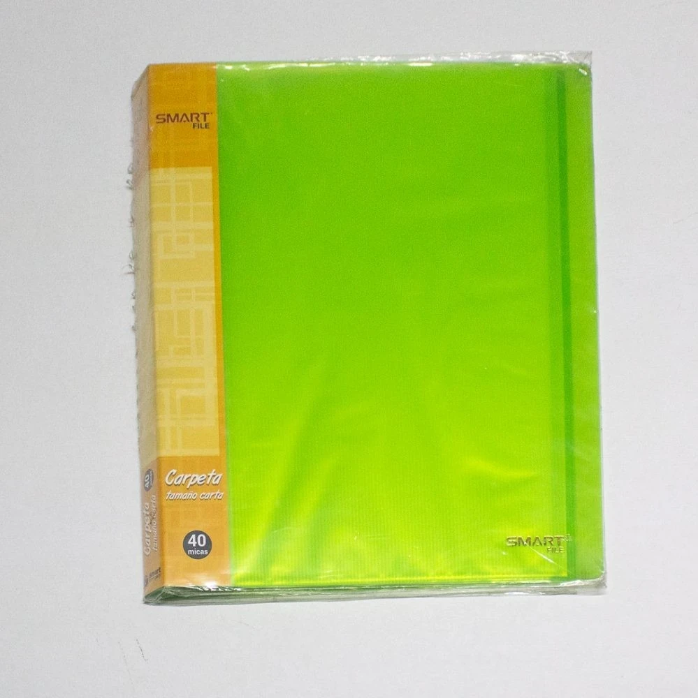 Carpeta verde, Plástico 40 micas t/carta