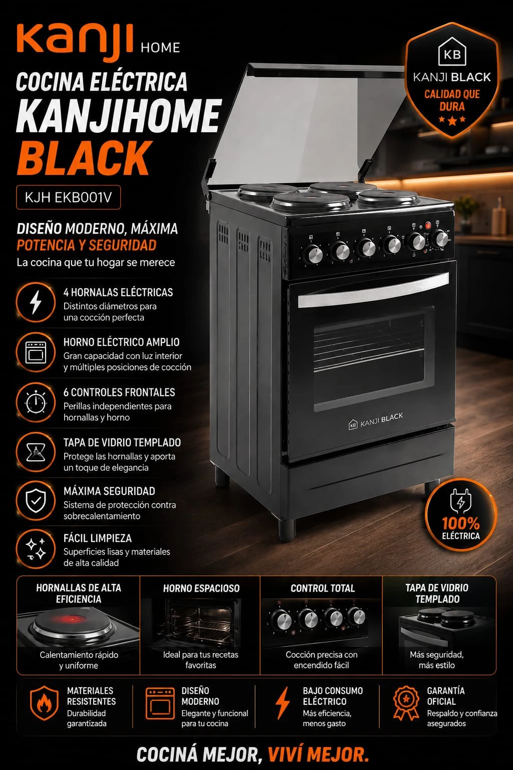 Cocina Kanjihome Black Electrica 