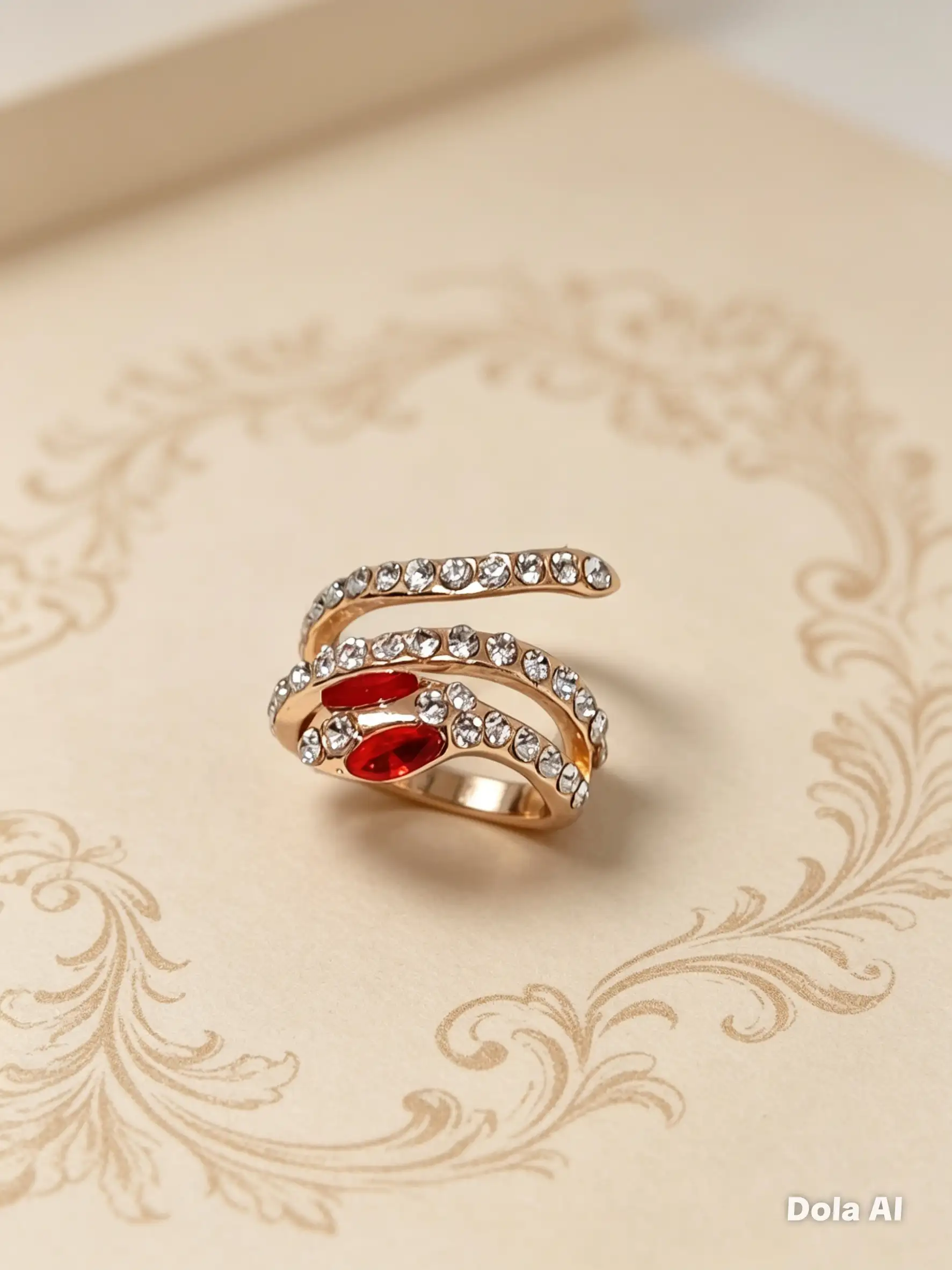 Anillo de derpiente con circonias
