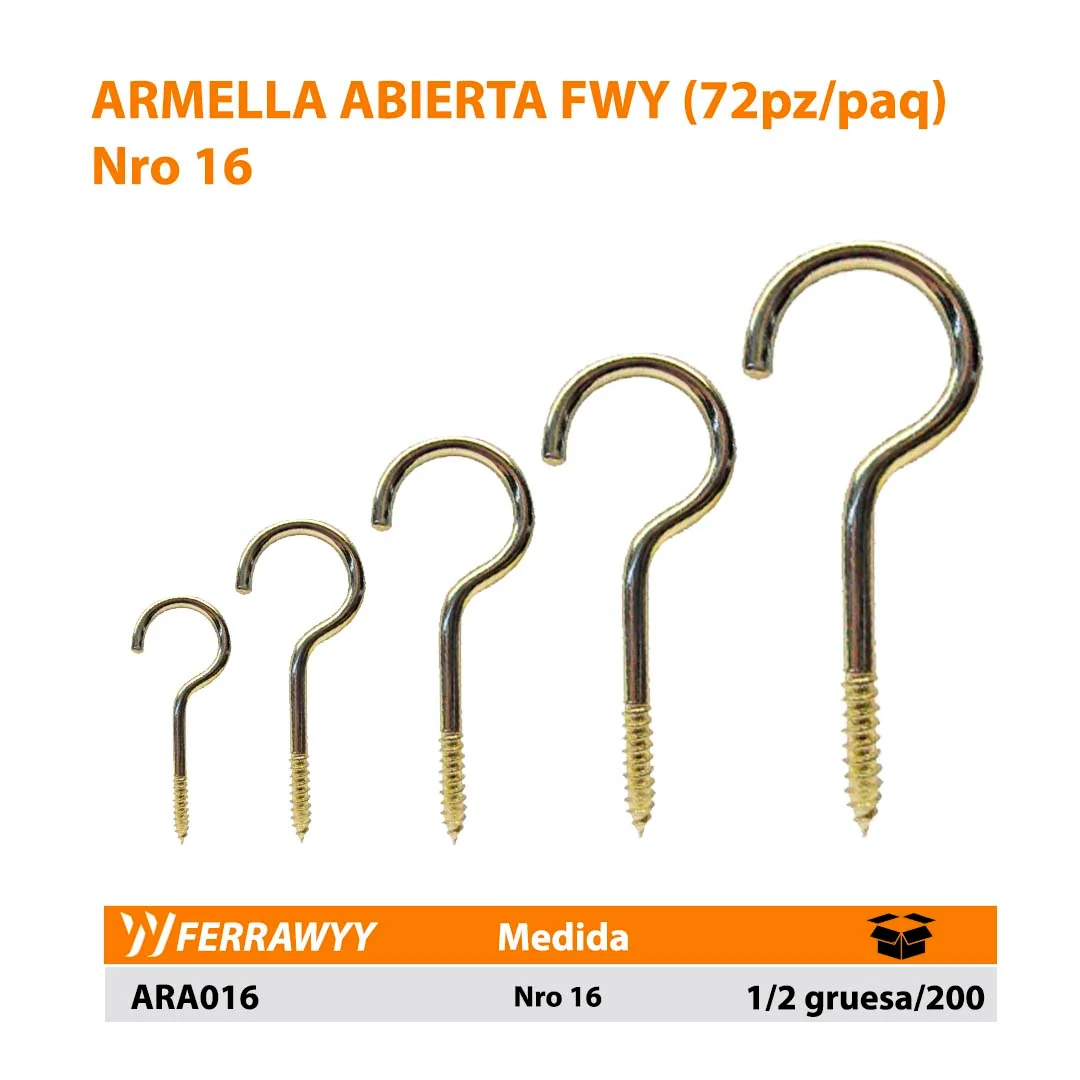 ARMELLA ABIERTA FWY (72pz/paq) Nro 16