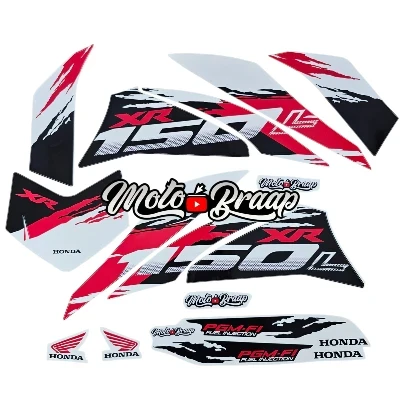 XR 150 L Calcomanias 2025 chispas Rojo blanco negro