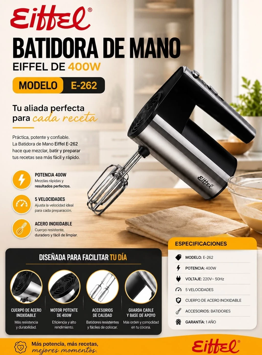 Batidora de Mano Eiffel E-262 400 W