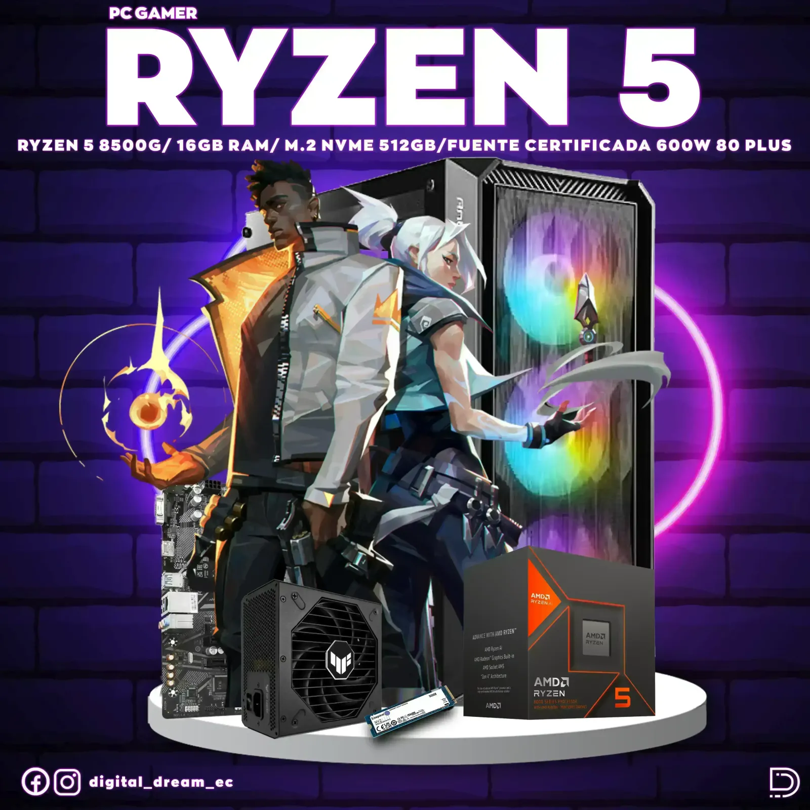 RYZEN 5 8500G 16GB RAM M.2 512GB