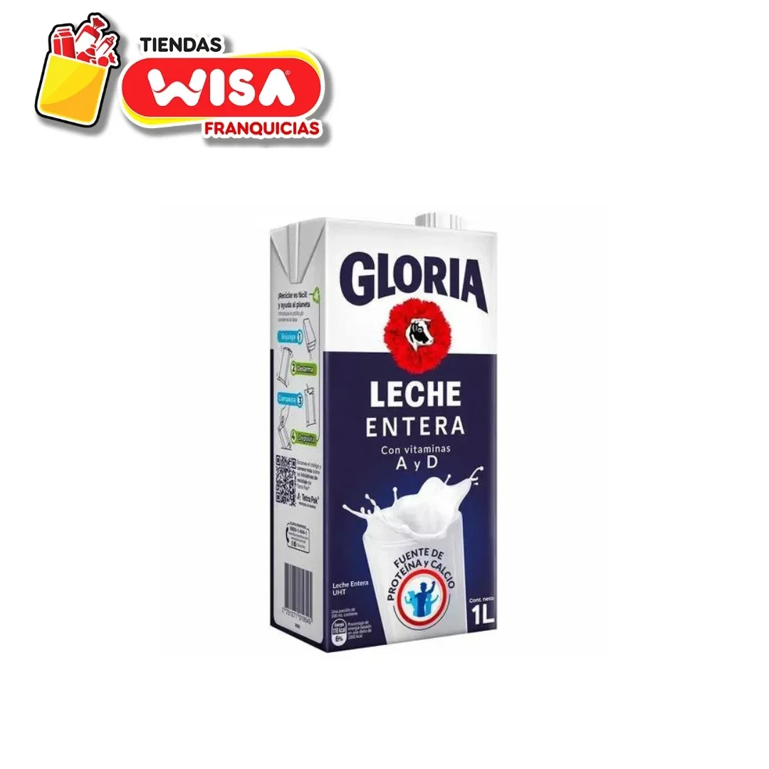 Leche Gloria Entera UHT 1 L