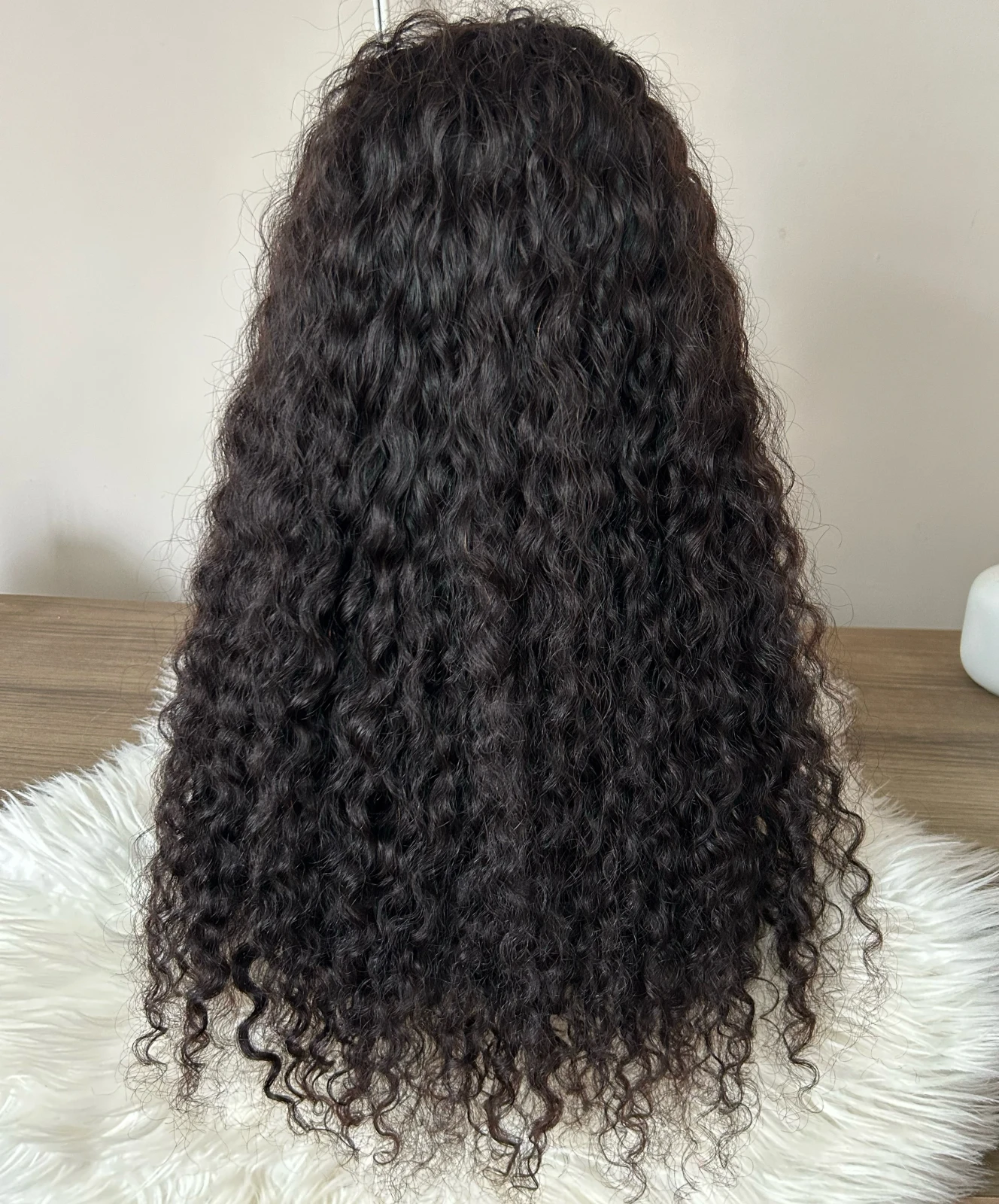 Peluca cabello humano 24 pulgadas Rizada con diadema 3