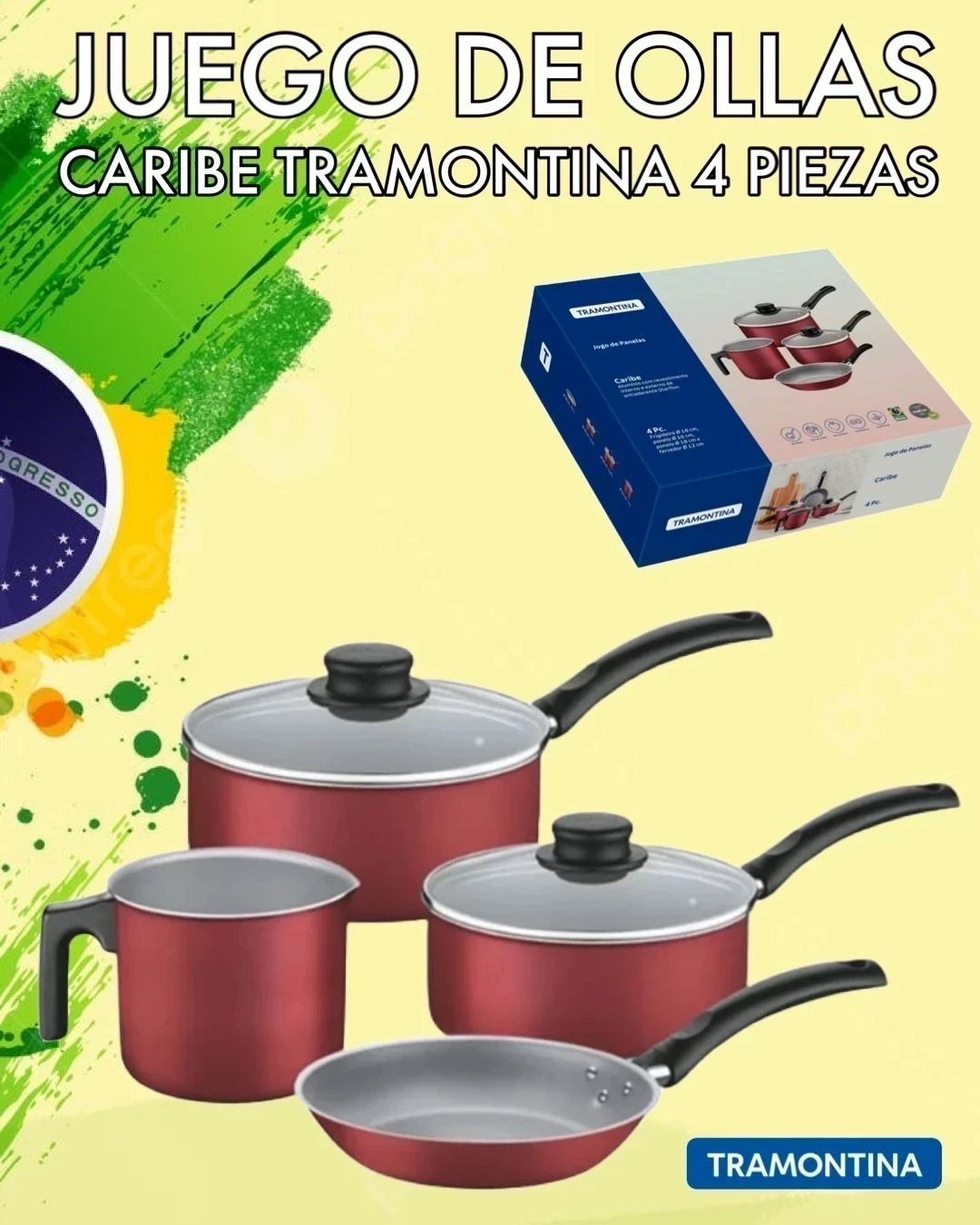 Juego De Ollas Tramontina Caribe 