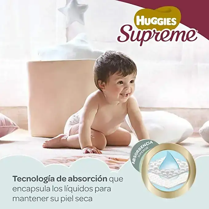 Huggies Supreme Pañal Desechable para Bebé, Etapa 5 Unisex, Caja con 180 Piezas, Ideales para Bebés de 11 a 14.5 kg 4