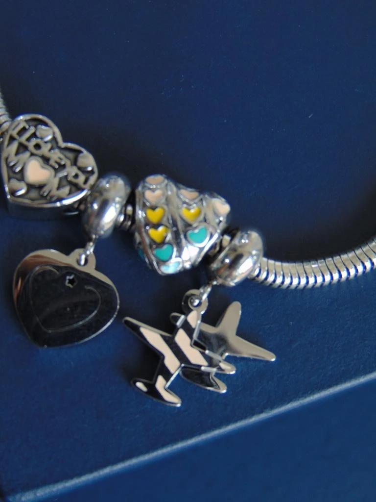 PULSERA ACERO PLATE TIPO PANDORA AMOR 3