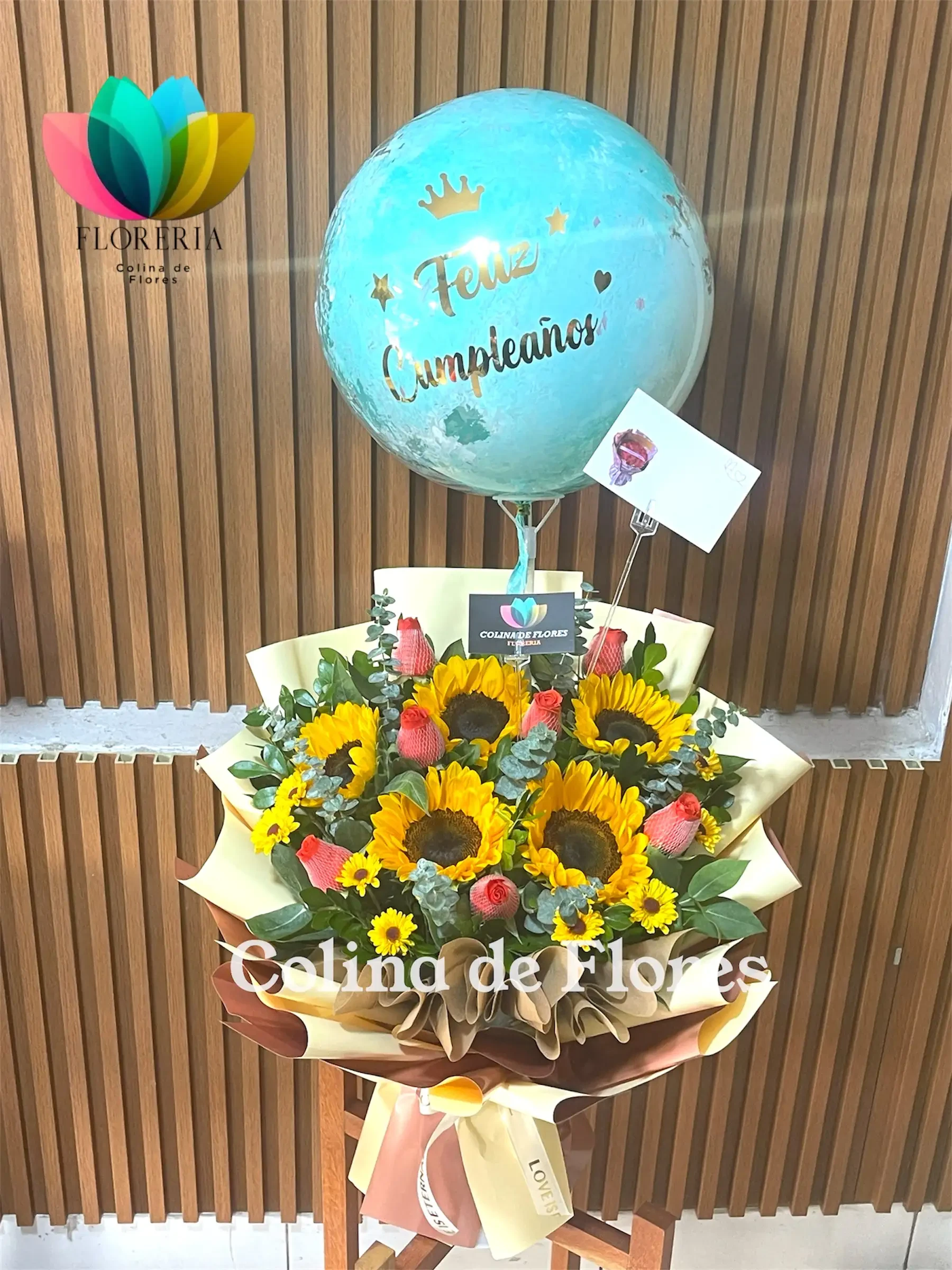 Buquet girasoles rosas 