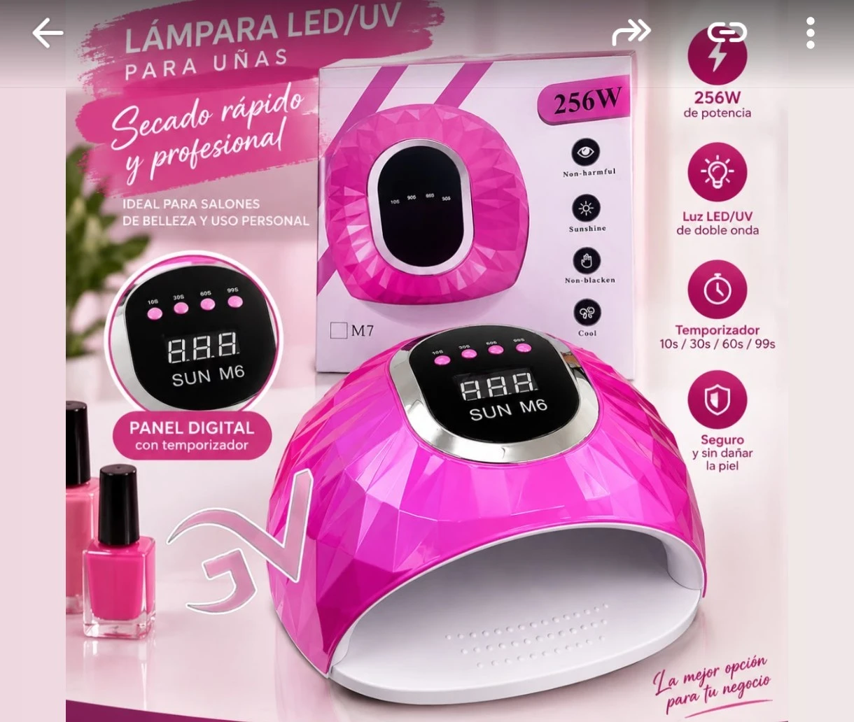 lámpara sun m6 de 256 w