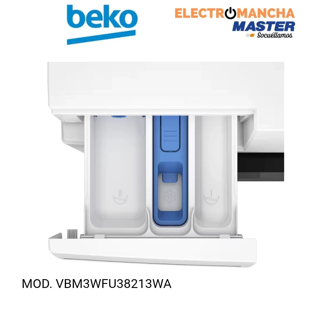 LAVADORA BEKO VBM3WFT38213WA 8 KILOS 1200 RPM. A 6