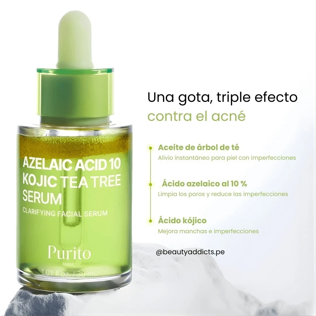 Purito Seoul - Sérum de Ácido Azelaico 10% + Árbol de Té 10% + Ácido Kójico para Acné (30ml) 2