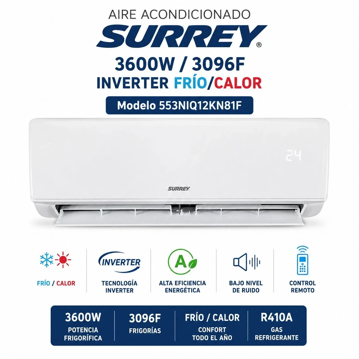 AIRE ACONDICIONADO  SURREY 3600W INVERTER ‼️SÓLO POR PEDIDOS ‼️