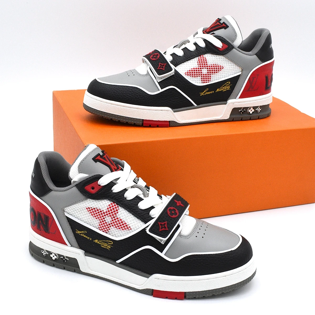 LV Trainer Monogram denim velcro 10