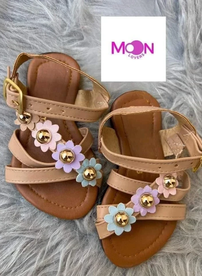 Mod.846 Sandalia niña nude/flores 