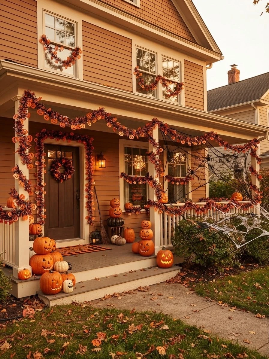 ESCARCHA DECORADA CON CALABAZAS O CRANEOS 2m aproximadamente  2