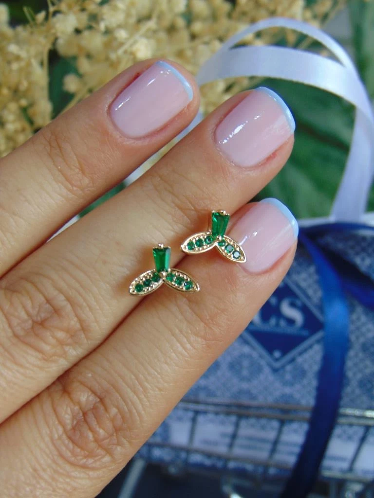 TOPO RODIO DOR COLA SIRENA CIRCONES VERDES 2