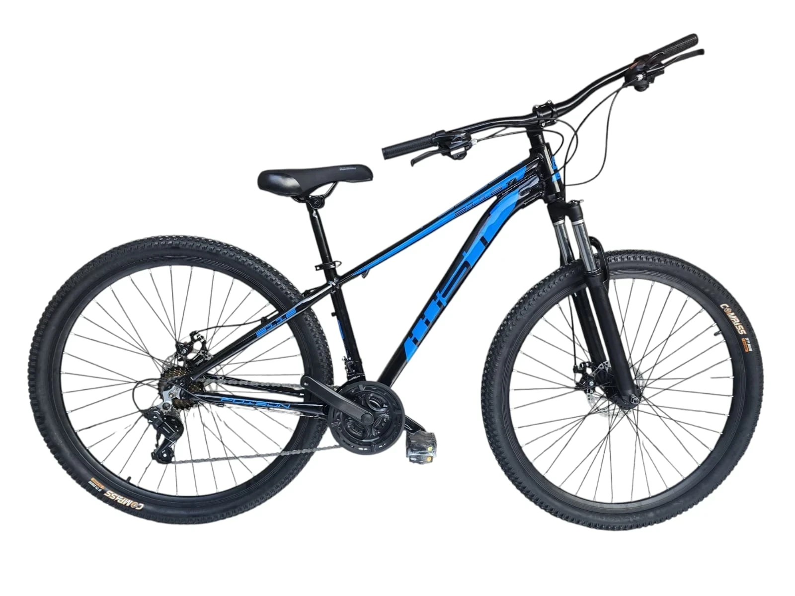 BICICLETA WST 21.V SHIMANO CUADRO DE ALUMINIO COLOR NEGRO/AZUL TALLE XL ROD29