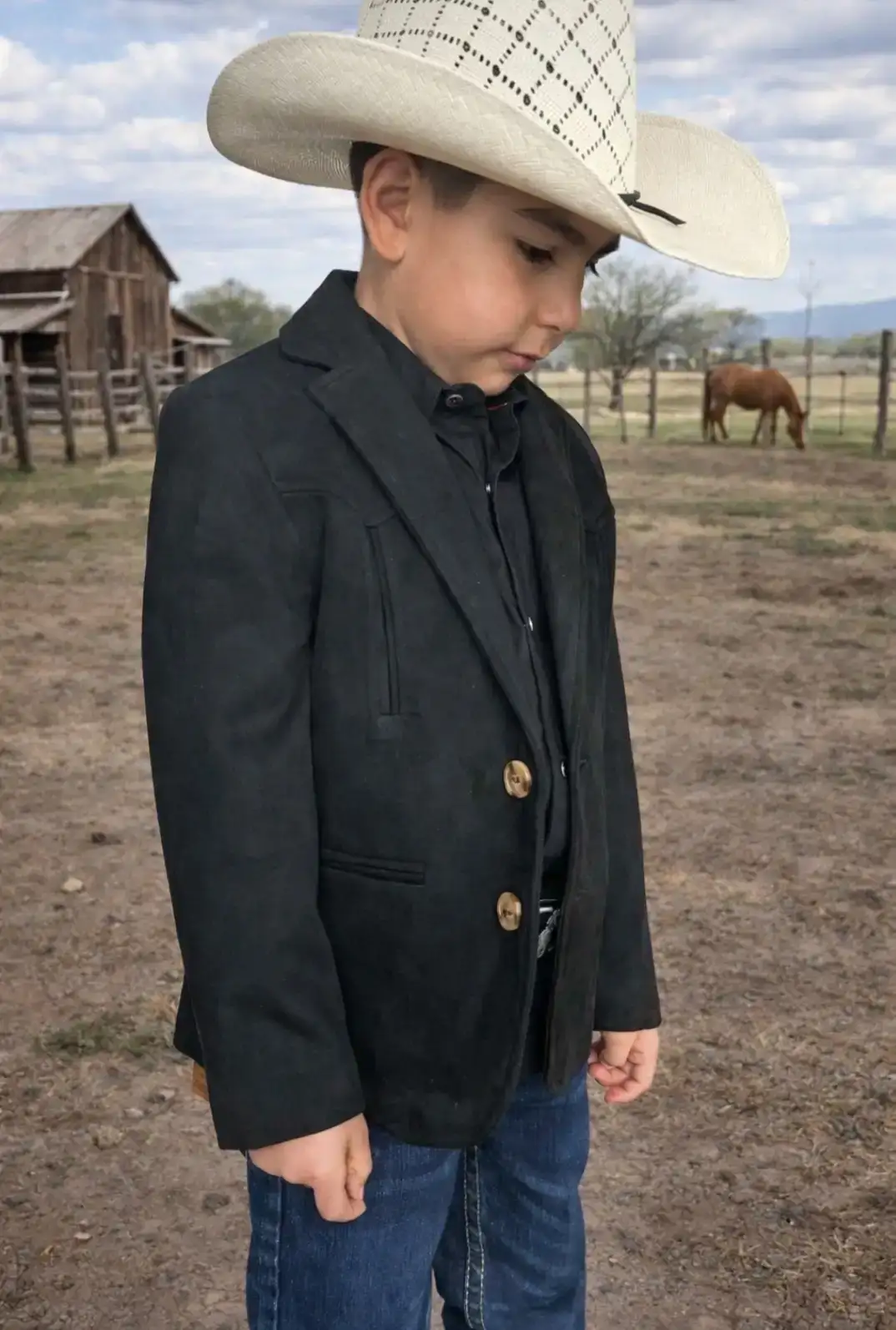SACO VAQUERO NIÑO NEGRO 2