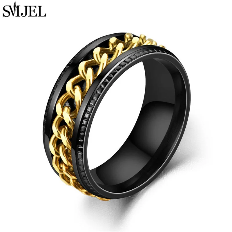 ANILLO GIRATORIO ANTI ESTRES NEGRO/DORADO