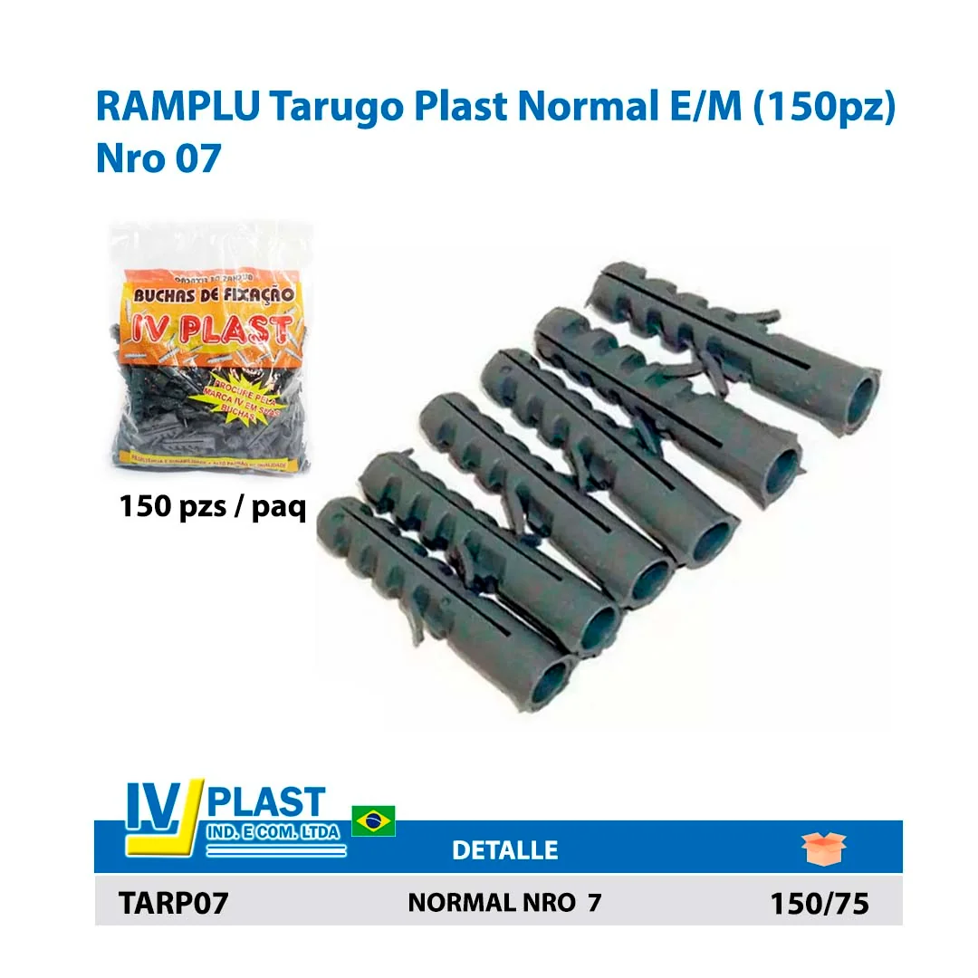 RAMPLU Tarugo Plast Normal E/M (150pz) Nro 07 