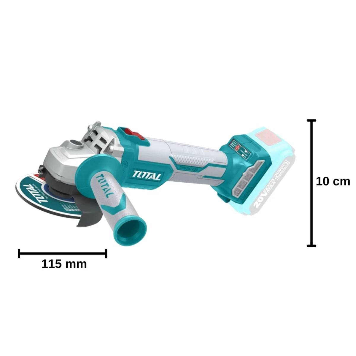 TAGLI2011582 Amoladora angular 20v brushless 4 1/2" incluye 2 baterias 4ah y cargador total  6