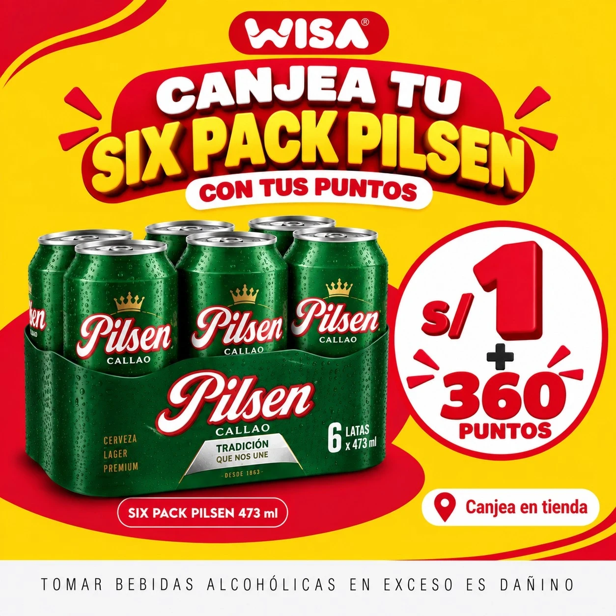 Pilsen 6 px S/ 1 + 360 puntos