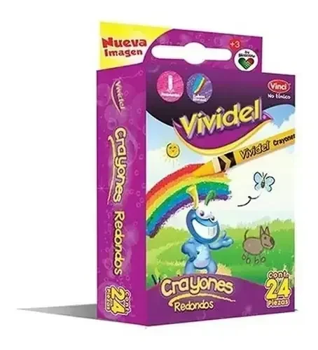 Crayolas vividel con 24 colores delgadas 
