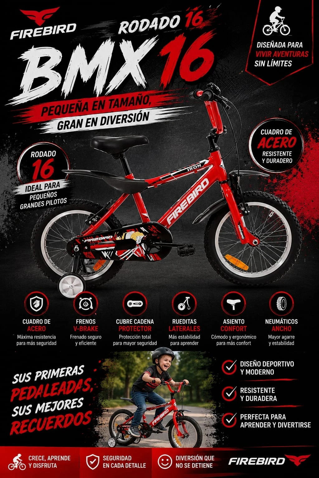 🚲 *Bicicleta R16 Firebird Bmx