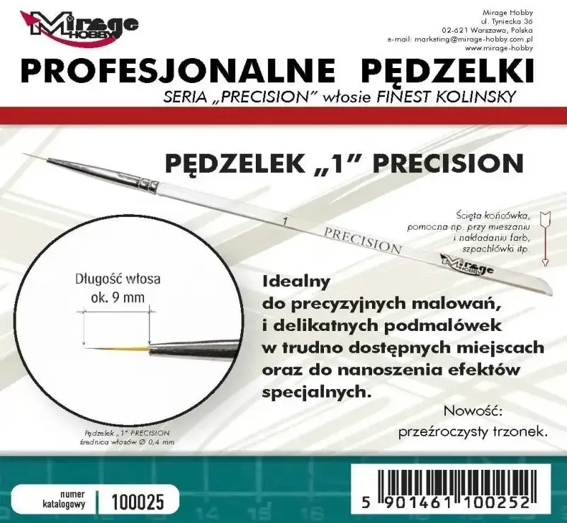 PINCEL MIRAGE PRECISION KOLINSKY n.° 1 (fino)