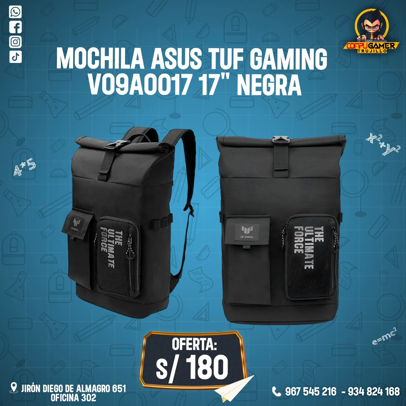 MOCHILA ASUS TUF GAMING V09A0017 BLACK