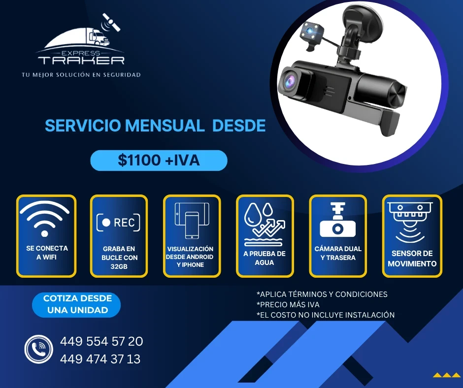 DASH CAM Wifi De 3 Canales 32GB 4
