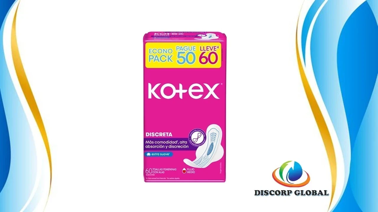 TOALLAS KOTEX DIARIO DISPENSADOR x 60 UND