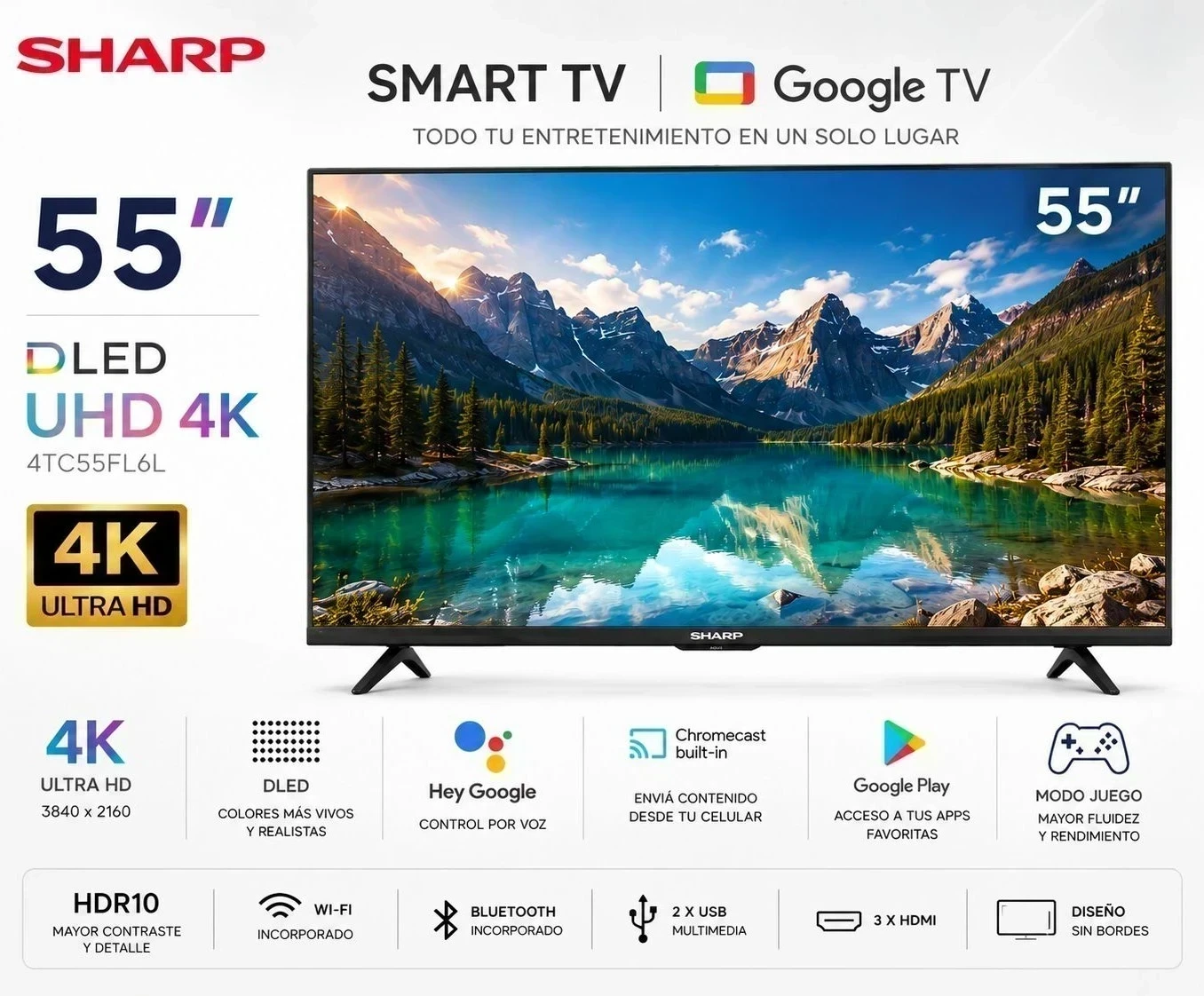 SMART TV SHARP 55  GOOGLE TV