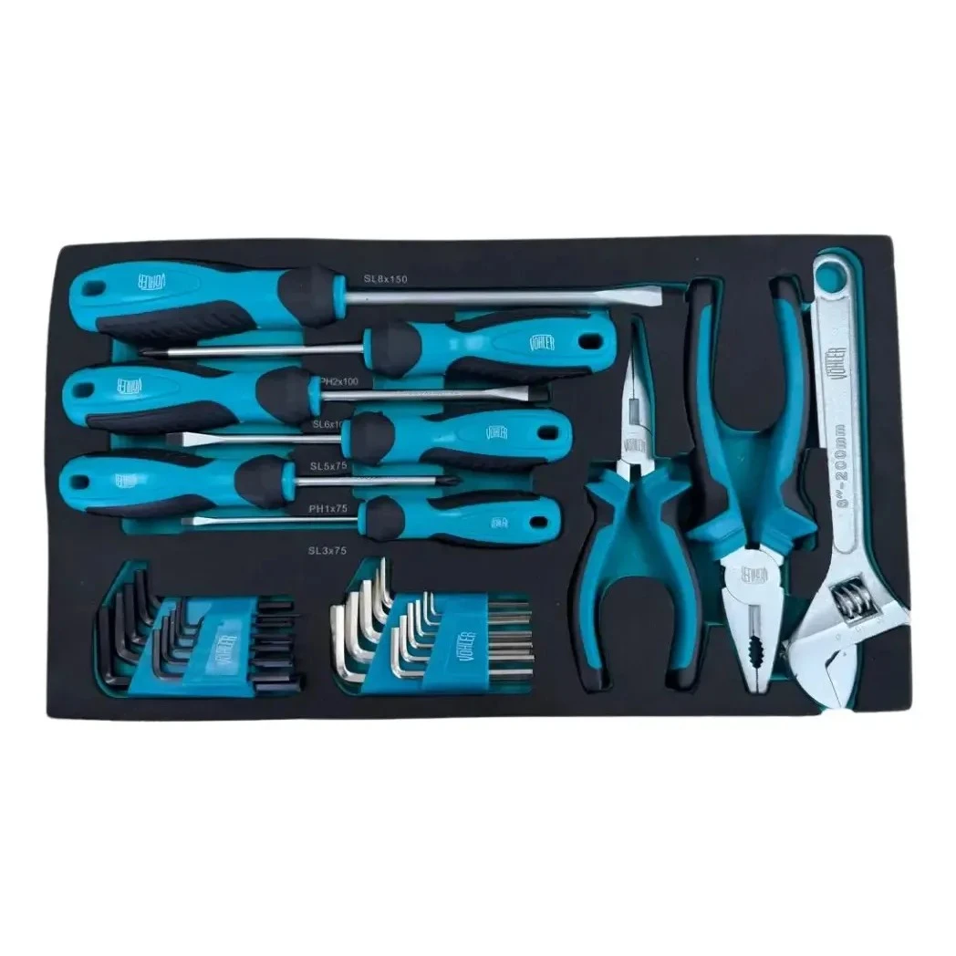 Caja Vöhler Gabinete Con Herramientas 133 Pzas Cromo Vanadio Azul Petróleo 6