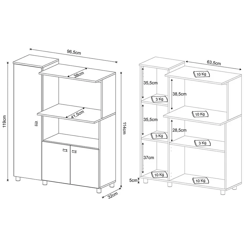 Mueble Auxiliar Cocina Segovia Wengue 3