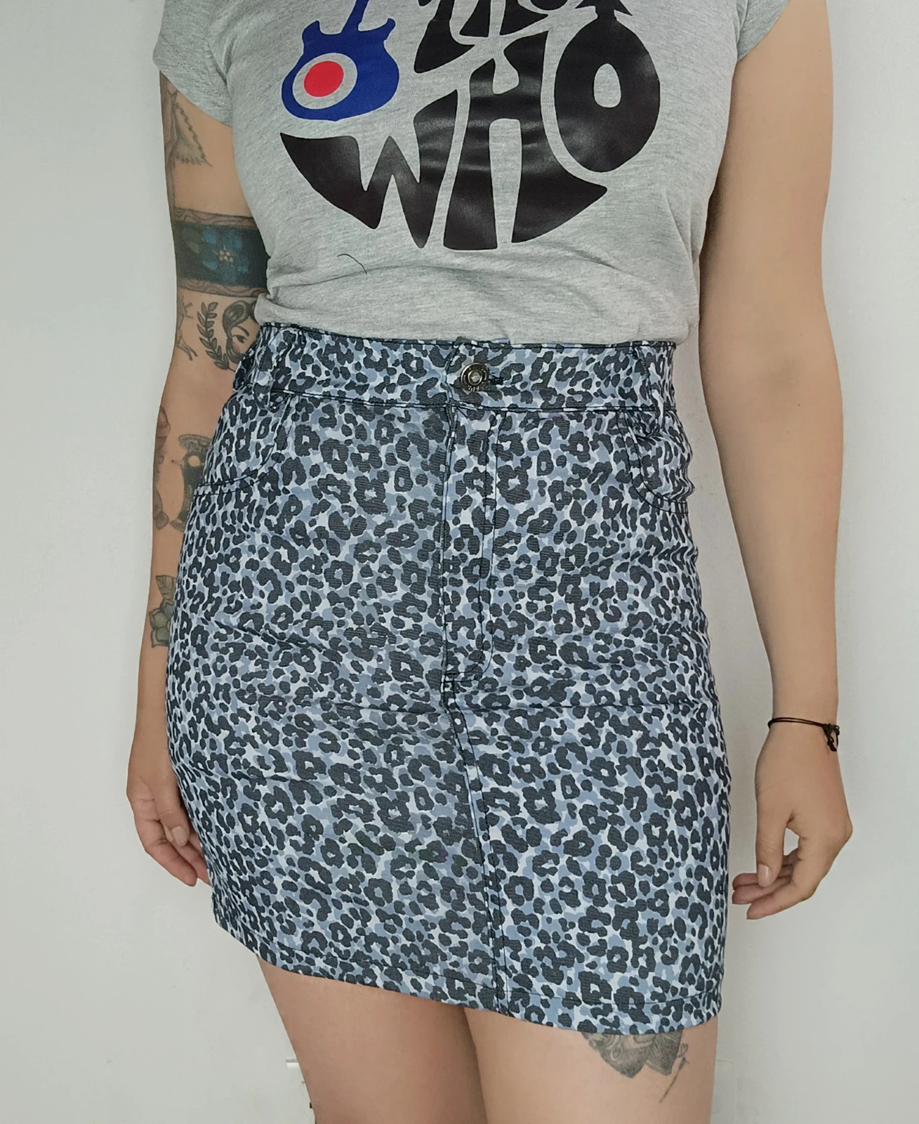 Falda animal print leopardo azul 