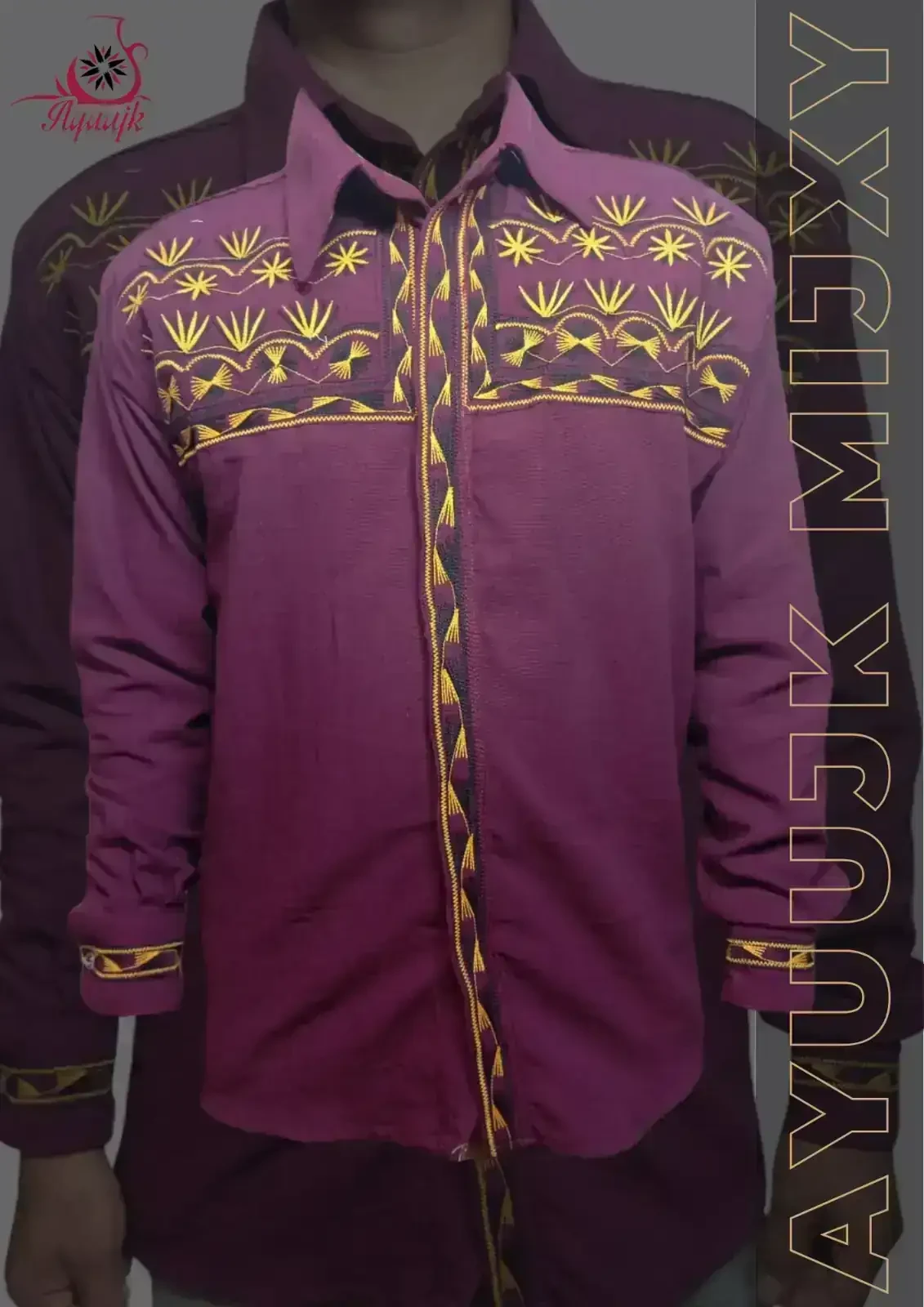 Camisa tipica color vino