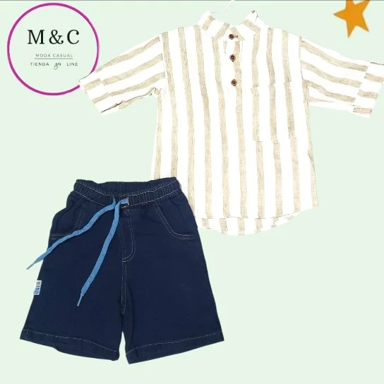 Conjunto T - G cuello mao