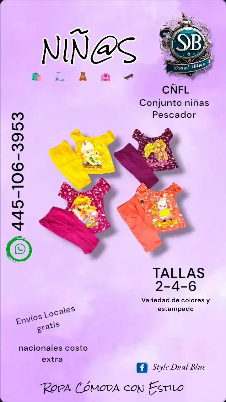 Conjunto niñas pescador 2