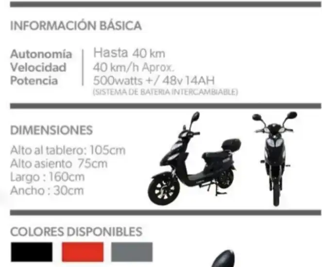 Moto eléctrica Avispa 3