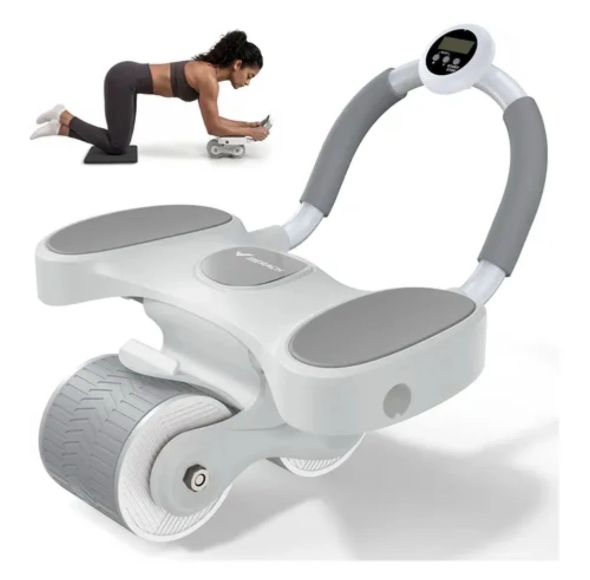 Rodillo Abdominal Ergonómico con Soporte para Codos y Pantalla Digital