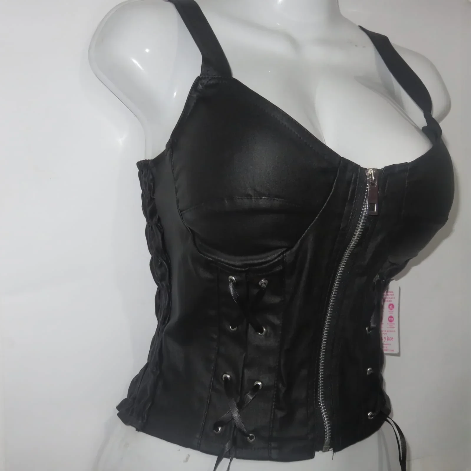 Corset negro con cierre  y liston 2