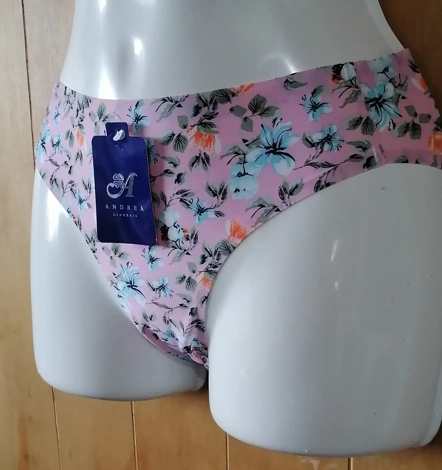 Panty Rosa flor azul 2