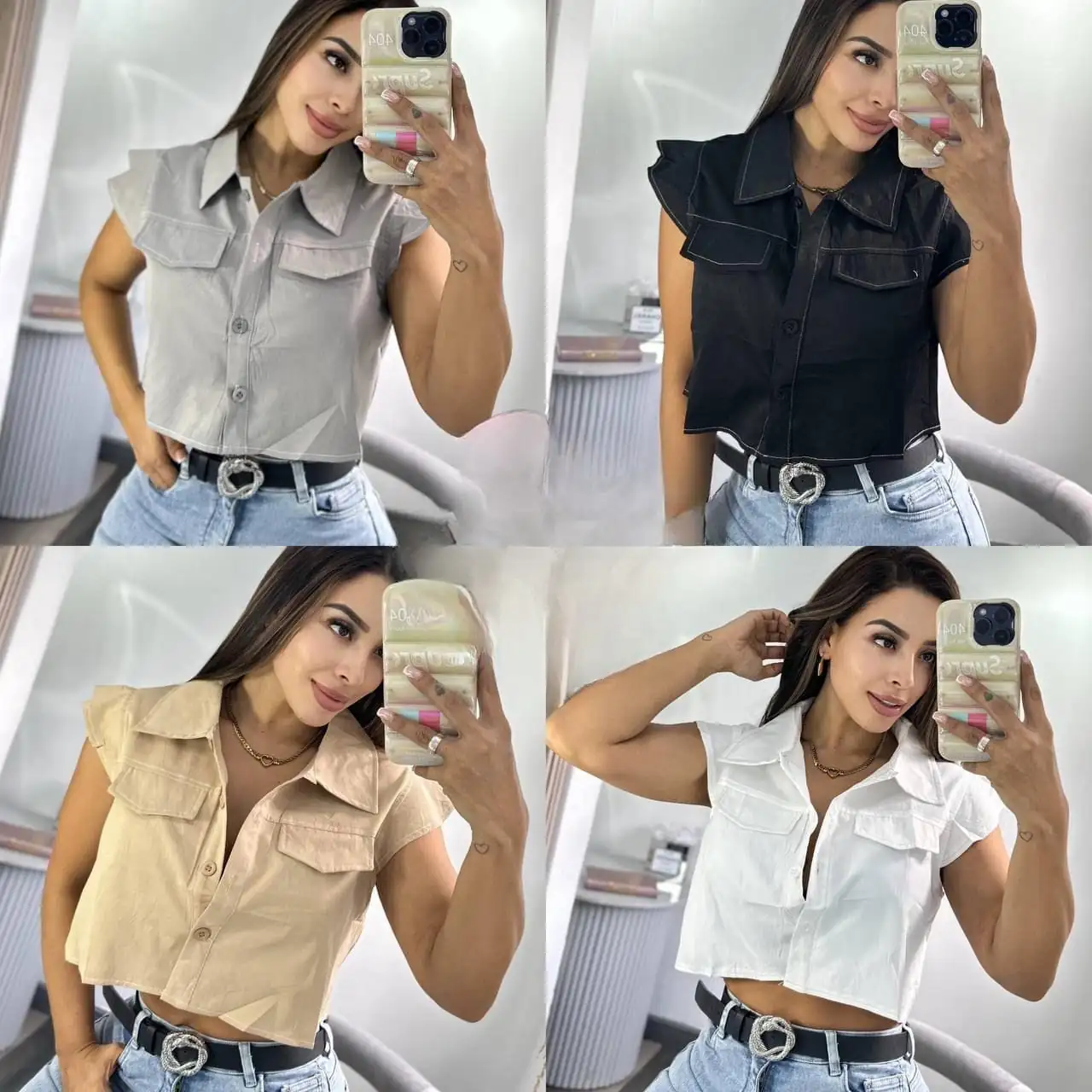 😍🥰Hermosa Camisa 👚 tipo chaqueta 😍🛍️