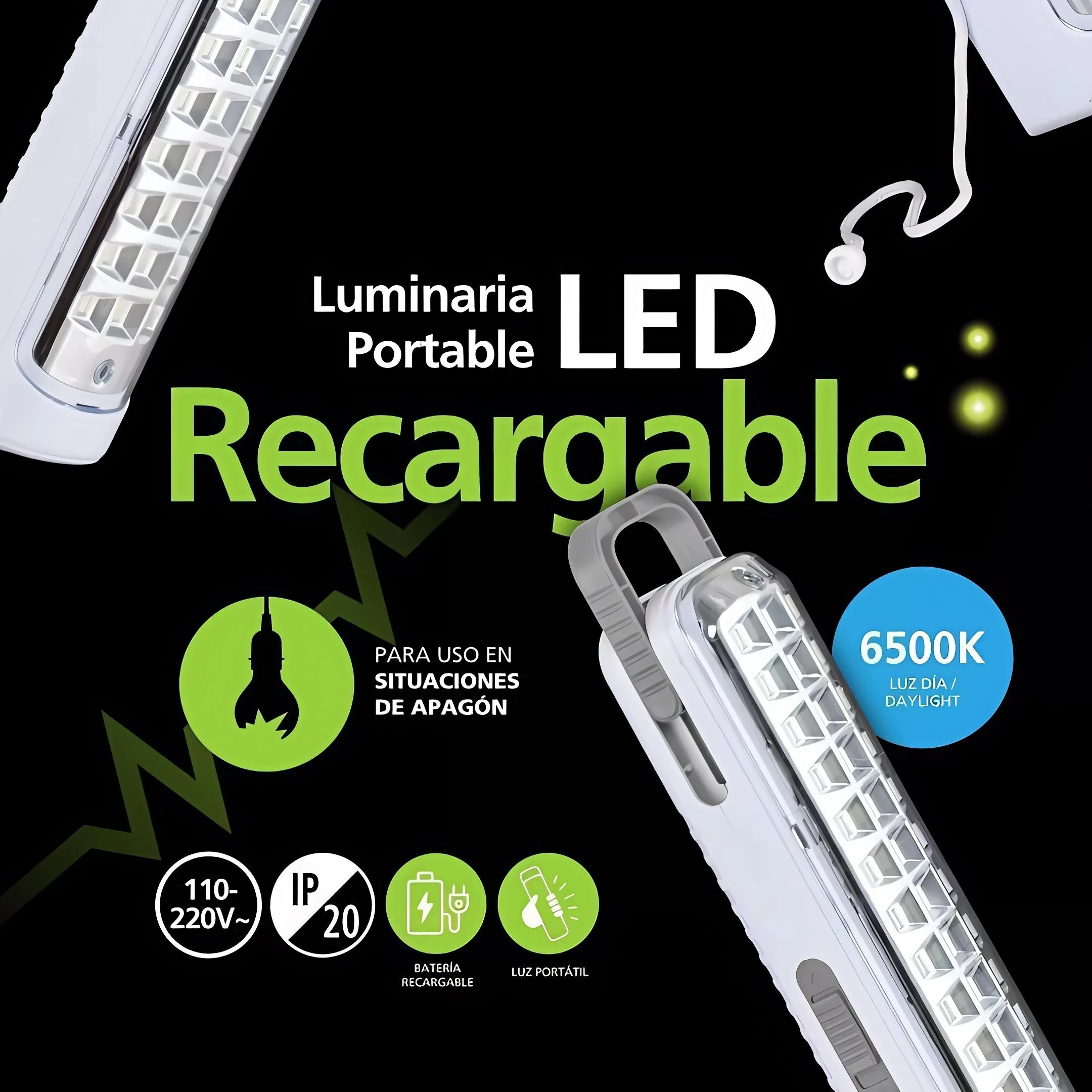 LUMINARIA PORTABLE LED RECARGABLE 
