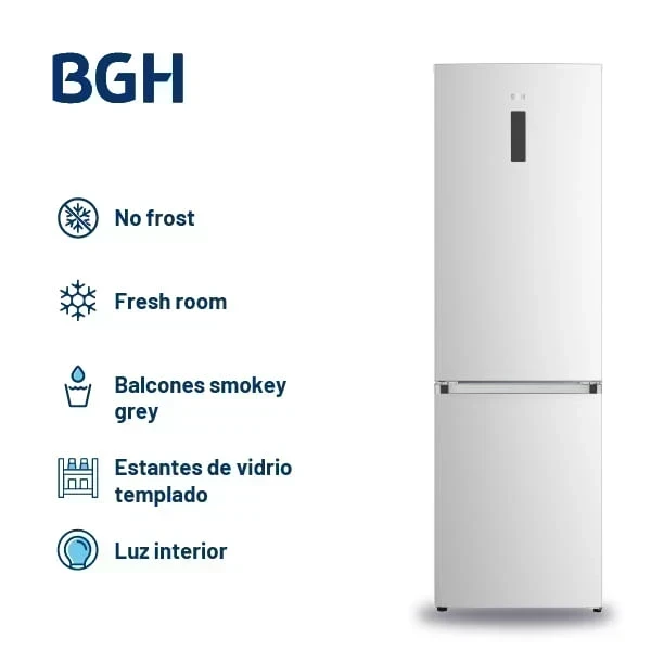 HELADERA COMBI BGH 312LTS NO FROST INVERTER INOX