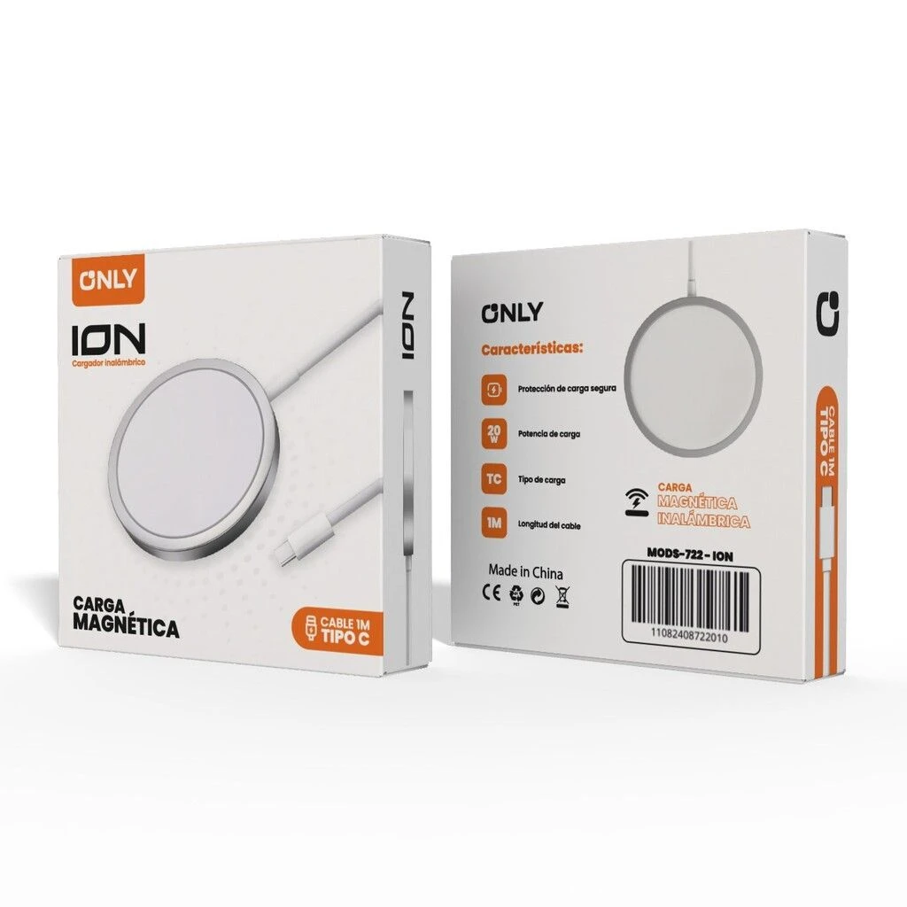 CARGADOR WIRELESS MODS-722 ION – ONLY – BLANCO