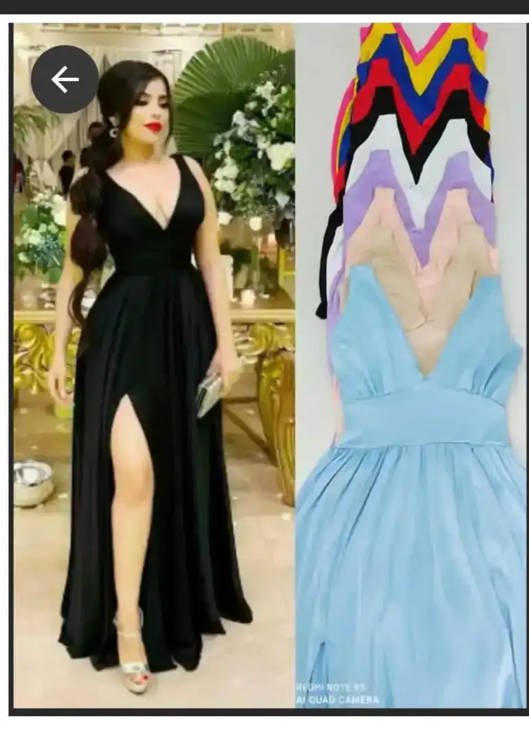 vestido elegante con abertura 😍